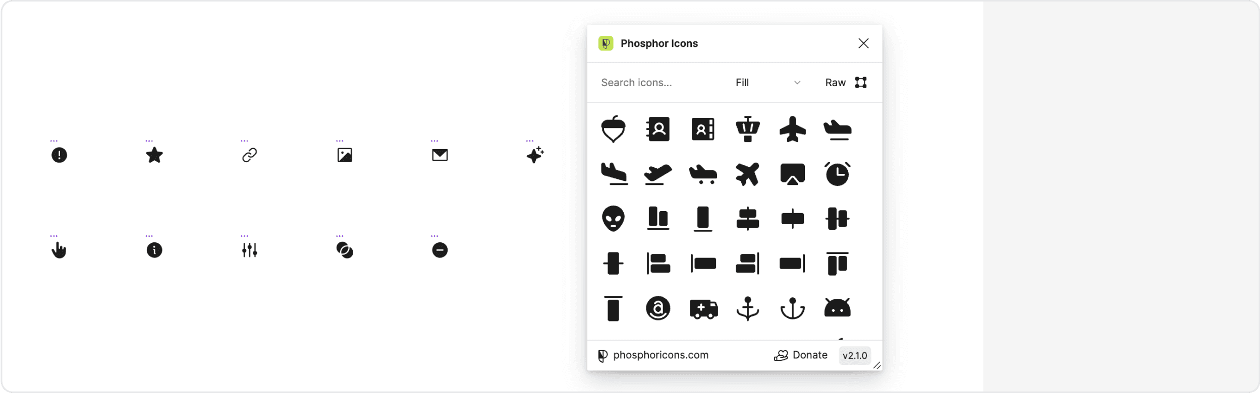 Phosphor icons plugin